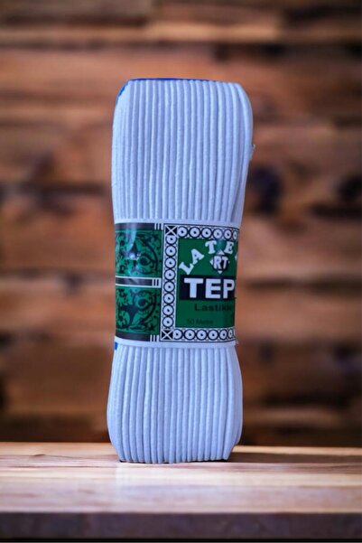 GÜZELYÜZ AVM 50 Metre Lastik Bel Paça Don Lastiği Yuvarlak Beyaz Lastik 50 Me...