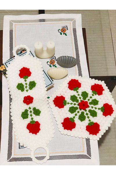 ONTİC Dowry Hand Knitted Groom Bundle Bridal Dowry Gift Plump Bowknot Bath Loofah