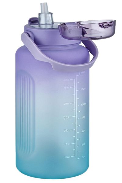 Vagonlife Large Size 2000ml 2litre Use with/without Straw Double Color Softtouch Motivation Flask