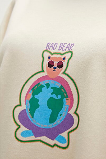 Bad Bear Re-save Recycle Marshmallow White T-shirt Printed Women's T-Shirt