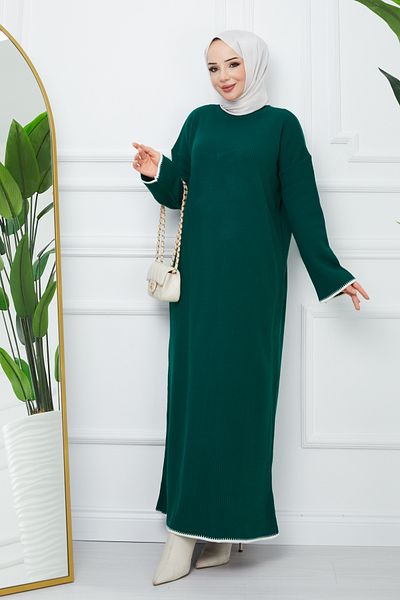 Pamuk Butik Γυναικείο ριγέ λεπτομερές φόρεμα με ραβδώσεις