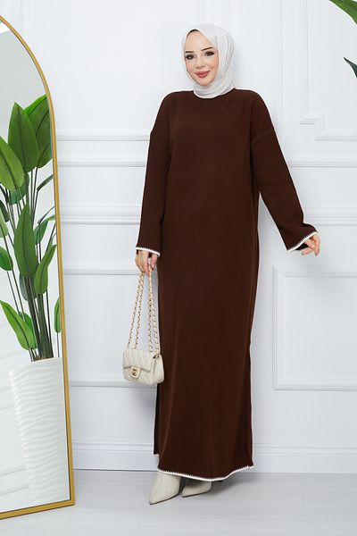 Pamuk Butik Γυναικείο ριγέ λεπτομερές φόρεμα με ραβδώσεις