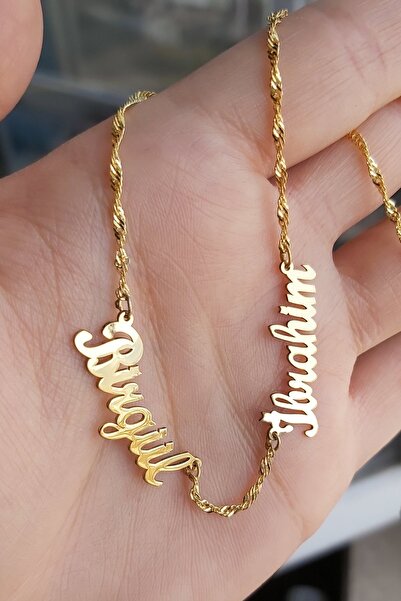 ÖZGÜR TAKI 925 Ayar Gümüş 24 Ayar Altın Kaplama İsimli Kolye