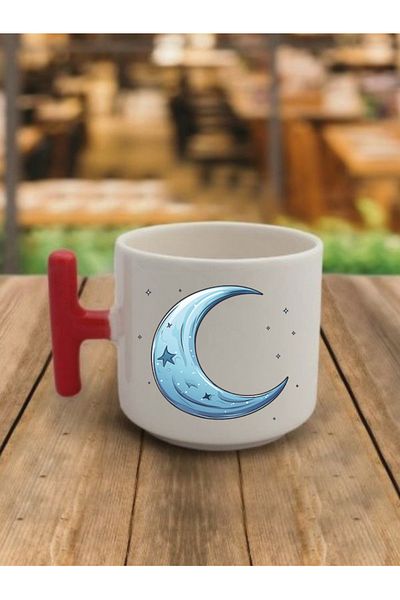 lili hediyelik Blue Moon Coffee Cup Ceramic Mug Cup - Ceramic Tea, Coffee Gift Cup