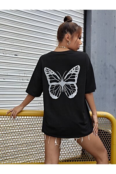 ARSLN TEKSTİL "kelebek"baskı Detaylı Tişört