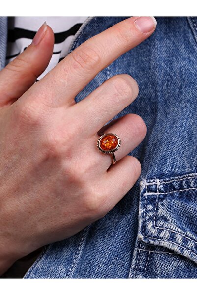 esha خاتم نسائي من العقيق الطبيعي قابل للتعديل مقاس متوسط