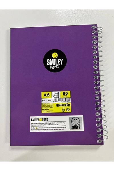Mynote Smiley Notebook A6 80ypStriped