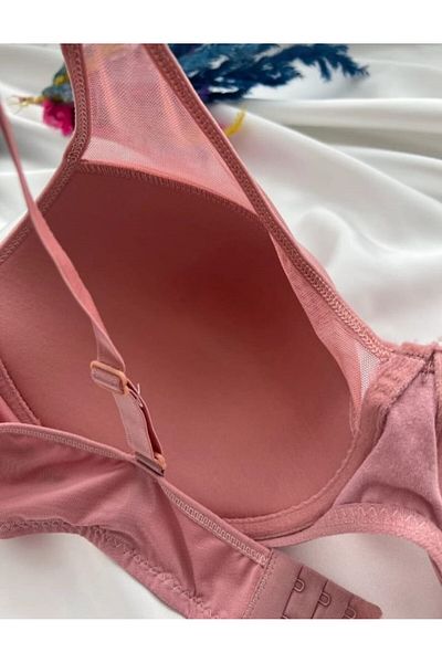 Liza Gauze Detailed Women's Underwire Unbuttressed C Cup Gathering Bra