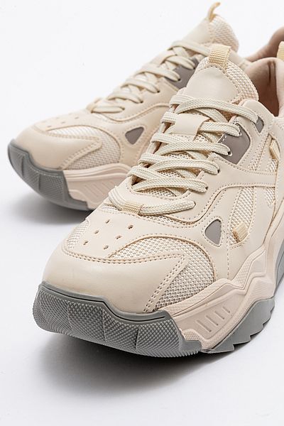 LuviShoes LECCE Ecru-Grey Women's Sports Shoes