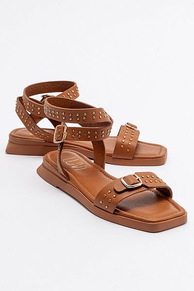 LuviShoes Dámské sandály z pravé kůže CARRIL Tan