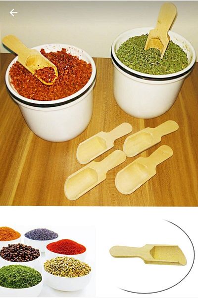 Kitchen Pembelia Set of 6 Bamboo Shovel Spice Spoons