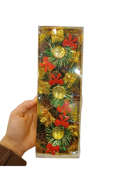 Happy Toys Triple Candle Holder Christmas Special Decorated Gift Candle Holders
