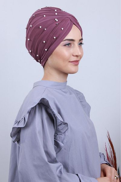 Melodi Scarf Women's Hijab Pearl and Stoned Vera Outer Bonnet Lilac