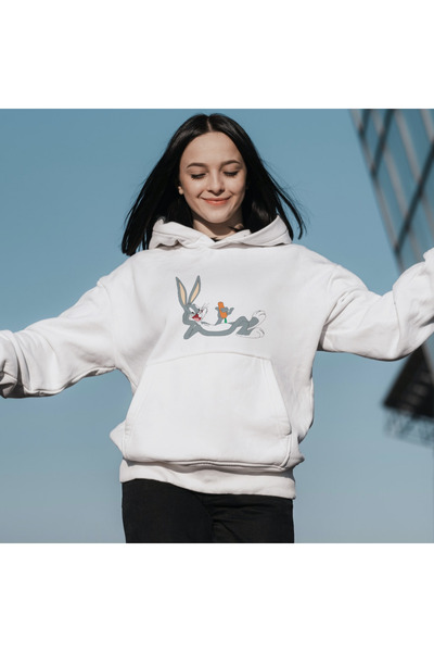 BEETON Унисекс суитшърт с качулка Bugs Bunny Oversize