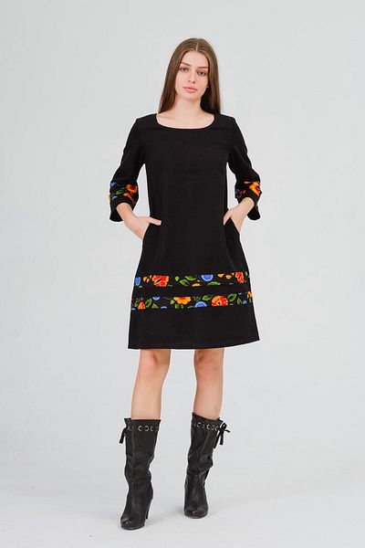 İna Rochie de iarnă pentru femei, neagră Divitin, din flanel simplu, cu fustă originală de pisică