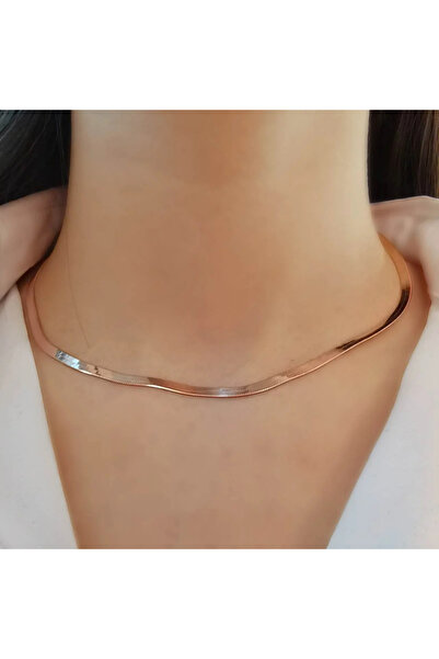 Asur Silver 925 Ayar Gümüş Yassı Ezme İtalyan Zincir