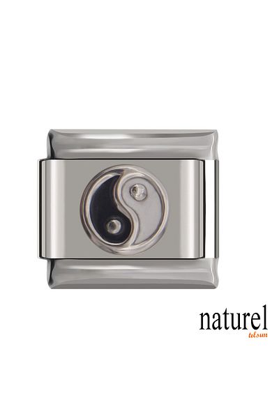 Naturel Tılsım Italian Stainless Steel 9mm Yin Yang Charm