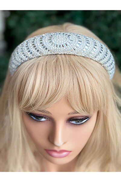 QUEEN AKSESUAR Coroană de lux importată cu design special, cu motive din cristal, oglindă, piatră, sticlă, coroană pentru femei, coroană de carnaval, gri argintiu