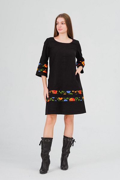 İna Rochie de iarnă pentru femei, neagră Divitin, din flanel simplu, cu fustă originală de pisică