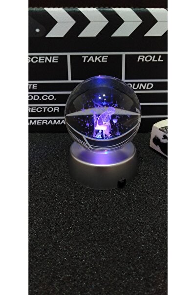 KUZEYPOL Kristal 3d Işıklı Renk Değiştiren Standlı Küçük Prens Tasarımı Cam Küre