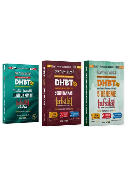 YEDİBEYZA 2024 Dhbt Tafsilât Ekstra Hazırlık Seti Konu + Soru + Deneme