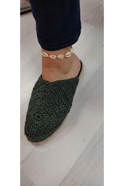 Kevser nur tuhafiye Hand Knitted Straw Slippers