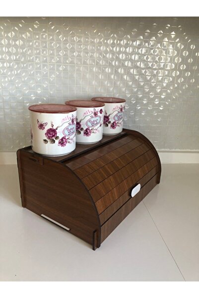 Genel Markalar Tasarım Ekmek Kutusu, Bakerybox, Ahşap Ekmeklik Organizer, Dem...