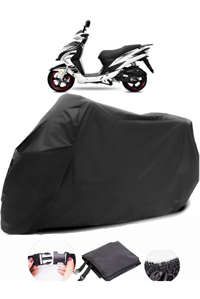 AutoZEL يوكي YB 100 متوافق مع القماش المشمع الأسود للدراجات النارية، نسيج متي...