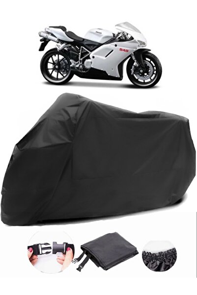 AutoZEL مشمع دراجة نارية أسود من القماش المتين المقاوم للماء من Ducati 848
