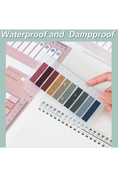 NaSaDAN 10 Renk Sonbahar Tonları Cetvelli Şeffaf Postit 200 Yaprak