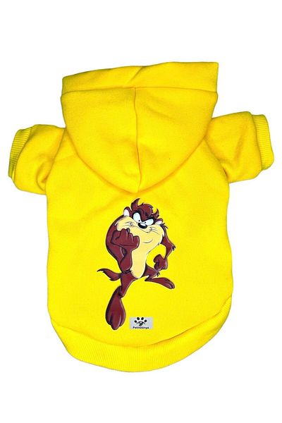 PetiliDünya Taz sweat Hooded Sweatshirt Dog And Cat Outfit - Patterned Hoodie