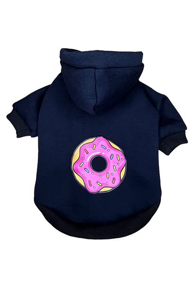PetiliDünya Donut Sweat Hooded Sweatshirt Dog And Cat Outfit - Patterned Hoodie