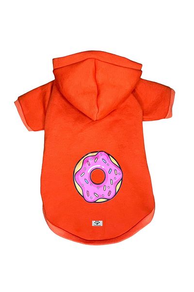 PetiliDünya Donut Patterned HoodedSweatshirt- Dog and Cat Outfit Hoodie