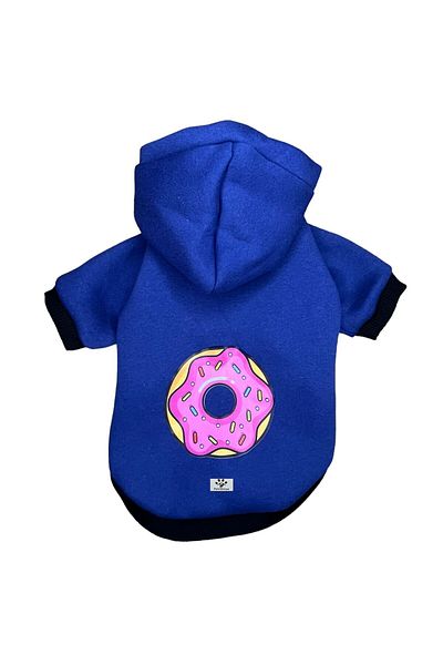 PetiliDünya Donut Sweat Hooded Sweatshirt Dog And Cat Outfit - Patterned Hoodie