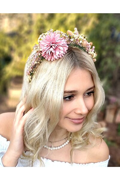 htk butik تاج من الزهرة الاصطناعية ووصيفة العروس والحفلات والولادة والتصوير ا...