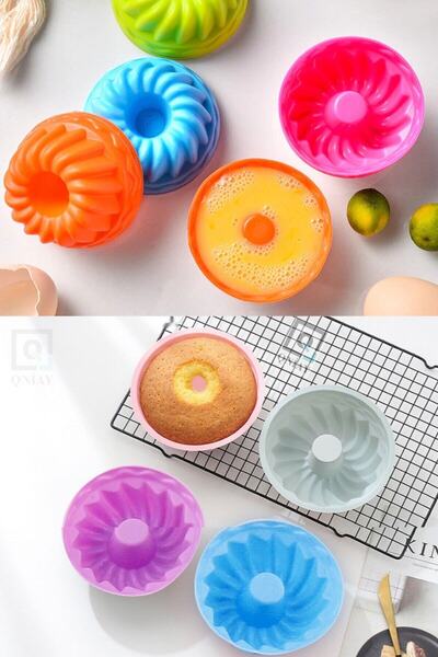 QNİAY Silicone Baking Mold 6-Piece Mini Cake Mold 3D Cookie Pastry Muffin Molds