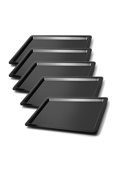 abnturk 5 Adet Kırılmaz Tepsi 36x26 Kaydırmaz pütürlü iç Yüzeyli FastFood Caf...