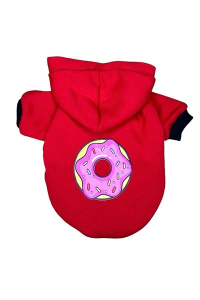 PetiliDünya Donut Sweat Hooded Sweatshirt Dog And Cat Outfit - Patterned Hoodie