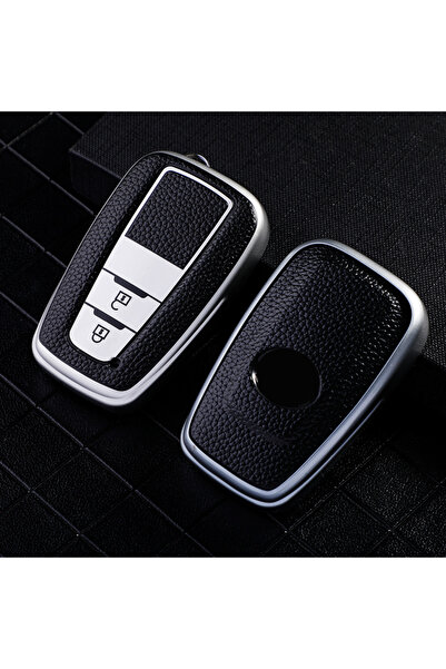 AYCANSTORE Husă Tpu pentru telecomandă Toyota cu 2 butoane (argintiu)