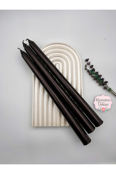 Verda Desing Dekoratif Metalik Siyah Şamdan Mumu 3 lü Set