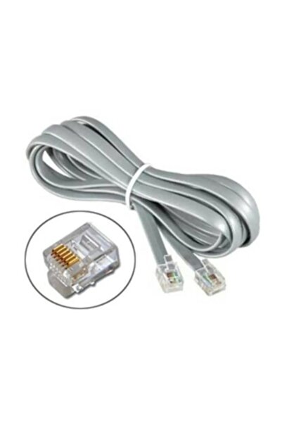 cablox 15 Metre Internet Adsl-vdsl Modem Rj 11 Ve Telefon Hat Bağlantı Kablosu 1x2x0,50 Mm Tr Üretim