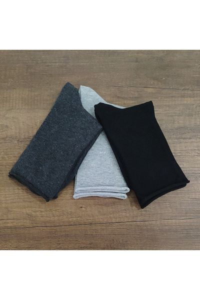 erceys Women's 3 Pairs of Elastic Socks Toe Seamless Cotton Diabetic Premium Series Black Gray