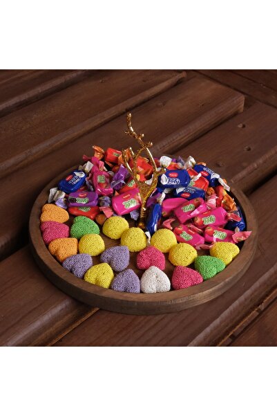 Rabo Craft Single Layer Leaf Patterned Wooden Cake Pastry Presentation Stand, Serving Presentation Plate