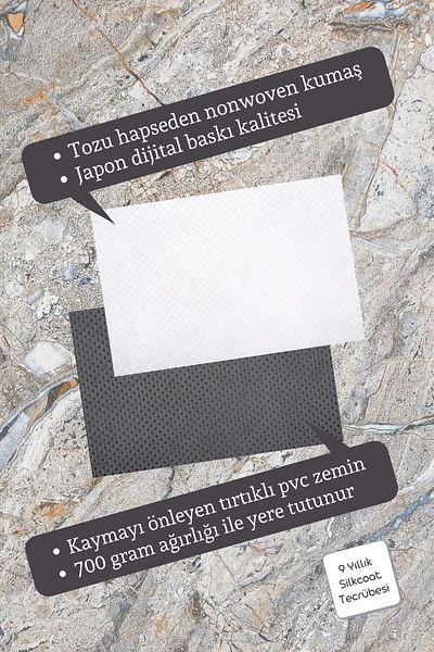 Pazarova Digital Printing Decorative Multi-Purpose Black Triangle Digital Indoor and Outdoor Mat K-3139