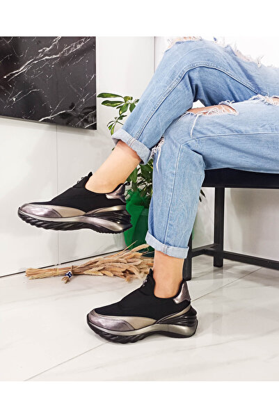 GDT Ayakkabı Black Color Parachute Material Women's Sports Shoes