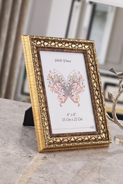 Seniste حامل صورة زجاج بورتو فردي قابل للتعديل منقوش بالذهب - يمكن تعليقه على...