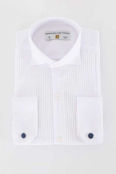 SIRRI قميص للأولاد ذو ياقة واقفة مطوي للمناسبات الخاصة