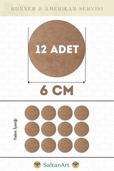 SaltanArt 6 εκ. Διάμετρος 12 τμχ Φόρτες American Service Runner MDF Drolit Magnet Six Ξύλο 3 χιλιοστά (2,7 χιλιοστά) Πάχος