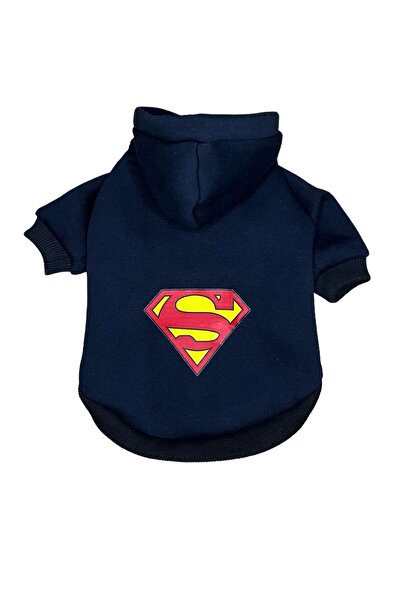 PetiliDünya Superman Hooded Fleece Sweatshirt Dog And Cat Outfit & Dress