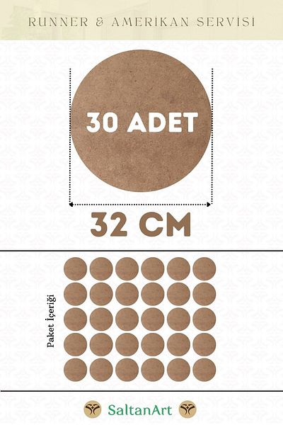 SaltanArt 32 εκ. Διάμετρος 30 τμχ Φόρτες American Service Runner MDF Drolit Magnet Six Ξύλο 3 χιλιοστά (2,7 χιλιοστά) Πάχος